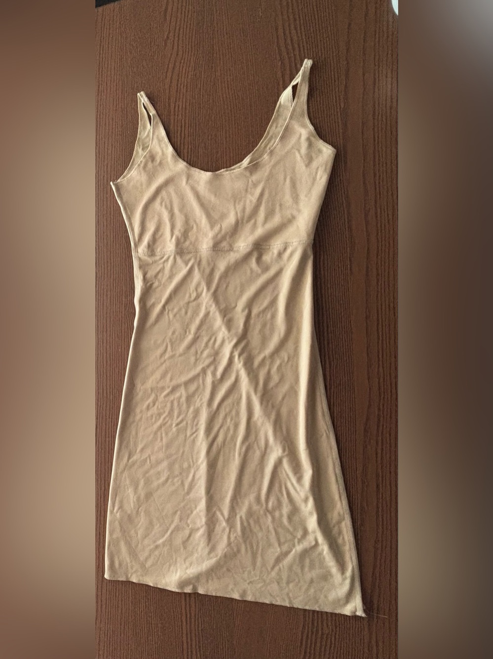 SPANX nude beige shaping tank slip dress